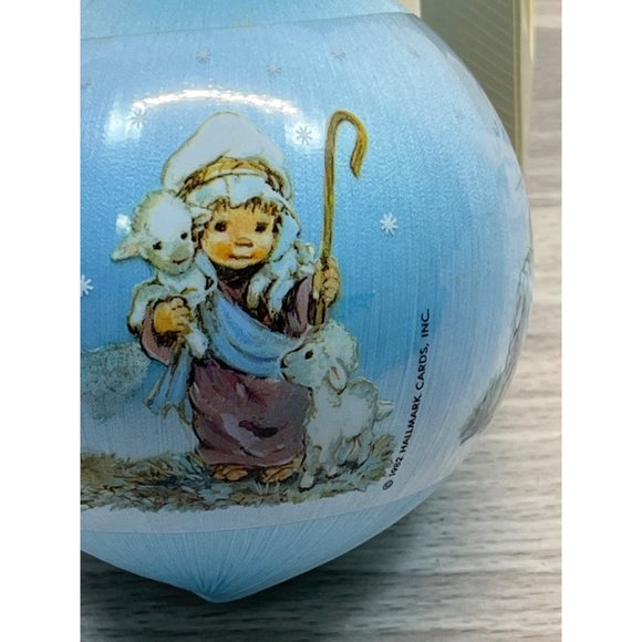 Hallmark Satin Ball Ornament Season of Caring Shepherd Vintage Christmas 1982 - Picture 2 of 9